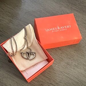 James Avery Silver Double Heart Necklace